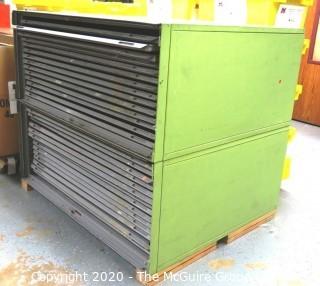 46" x 54" x 47"T Vintage Metal Flat File Chest, made by Ranplan.