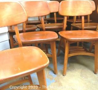 Set of (10) Mid-Century Wooden Side Chairs.  