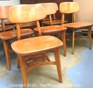 Set of (10) Mid-Century Wooden Side Chairs.  