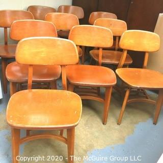 Set of (10) Mid-Century Wooden Side Chairs.  