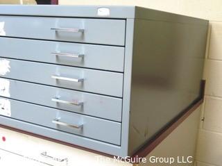 46" x 25" x 17"t Safco Facil Steel (5) Drawer Flat File.  