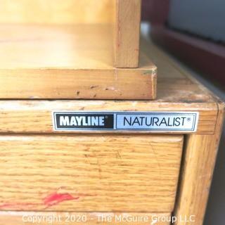 41" x 15" x  27" Wood Desk Top (5) Drawer Flat File made by Mayline Naturalist. 