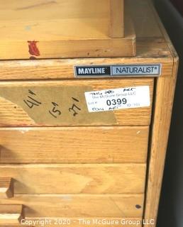 41" x 15" x  27" Wood Desk Top (5) Drawer Flat File made by Mayline Naturalist. 