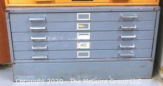 40" x 22"x 30"t Industrial Grey Steal (5) Drawer Flat File on Base