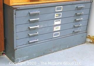 40" x 22"x 30"t Industrial Grey Steal (5) Drawer Flat File on Base