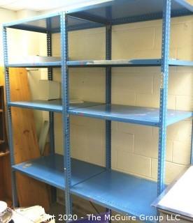 (6) Linear Feet of Blue Steel Wall Mounted Industrial Shelving.   