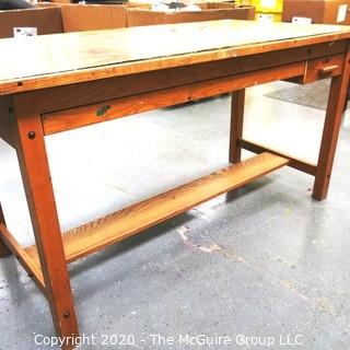 72" x 38" x 37"t  Wooden Industrial Work Table.  