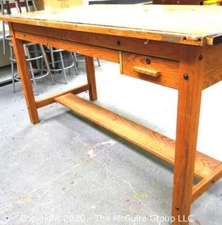 72" x 38" x 37"t  Wooden Industrial Work Table.  