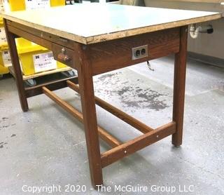 60" x 27" x 37"t Wooden Industrial Work Table.  