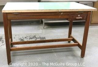 60" x 27" x 37"t Wooden Industrial Work Table.  