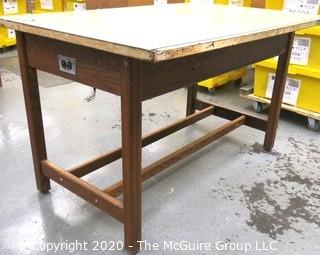 60" x 27" x 37"t Wooden Industrial Work Table.  