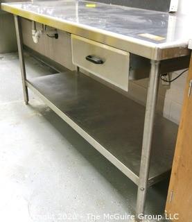 71" x 30" x 36" Stainless Steel Work Table with Drawer.  