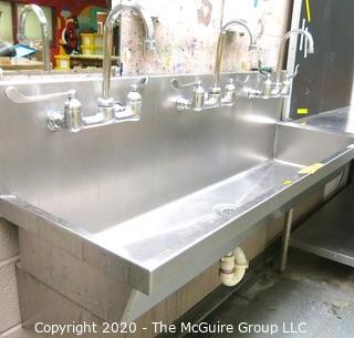 20 x 60" Three station stainless steel sink