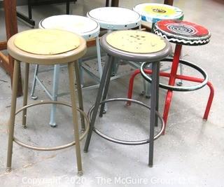 (6) Industrial Metal Stools