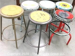 (6) Industrial Metal Stools