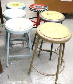 (6) Industrial Metal Stools