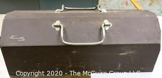 Vintage Metal Kennedy Tool Box with Tools