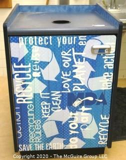 Rolling recycling bin cabinet