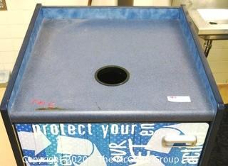 Rolling recycling bin cabinet