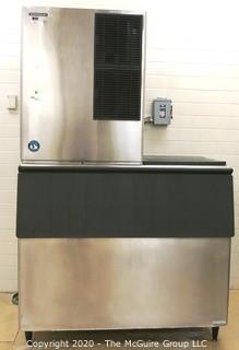 Hoshizaki KM-350MAJ Slim Line Series 22" Air Cooled Modular Crescent Ice Machine - 115V; Single Phase; AND Hoshizaki B-900PF 52" Ice Storage Bin with Galvanized Steel Finish 