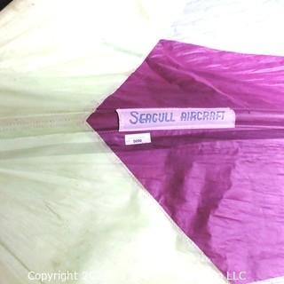 Vintage Purple & Green Seagull Aircraft Hang Glider.  Found on back stage wall. 