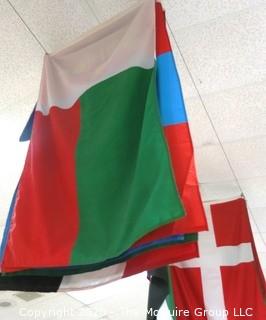 Group of Large International Flags. Various Countries