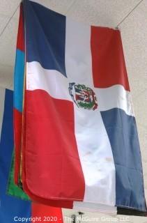 Group of Large International Flags. Various Countries