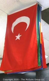 Group of Large International Flags. Various Countries