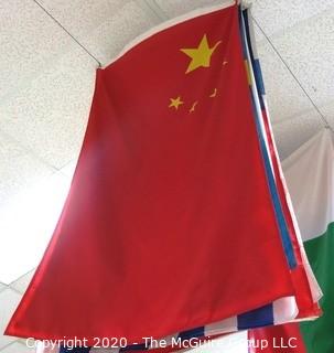 Group of Large International Flags. Various Countries