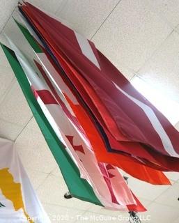 Group of Large International Flags. Various Countries