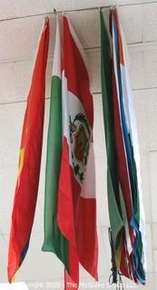 Group of Large International Flags. Various Countries