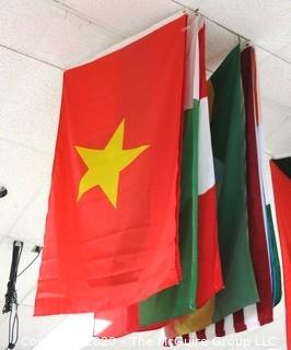 Group of Large International Flags. Various Countries