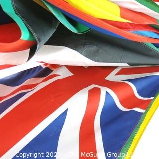 Group of Large International Flags. Various Countries