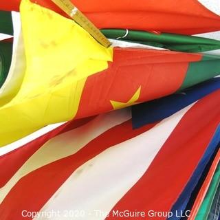 Group of Large International Flags. Various Countries