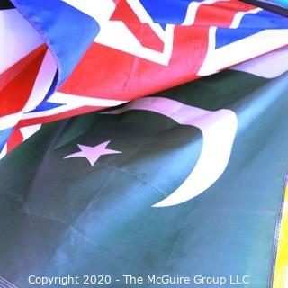 Group of Large International Flags. Various Countries