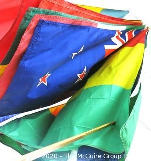 Group of Large International Flags. Various Countries