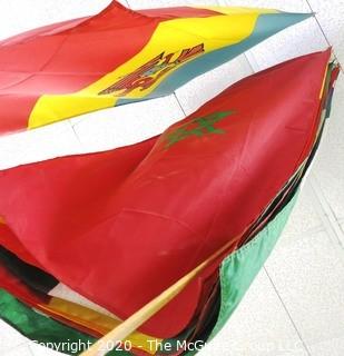 Group of Large International Flags. Various Countries