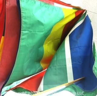 Group of Large International Flags. Various Countries