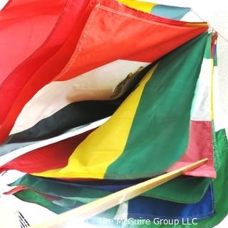 Group of Large International Flags. Various Countries