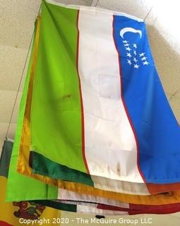 Group of Large International Flags. Various Countries