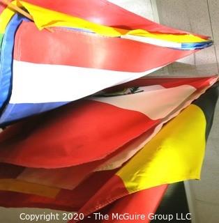 Group of Large International Flags. Various Countries