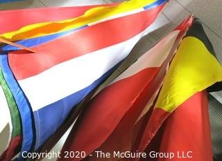 Group of Large International Flags. Various Countries