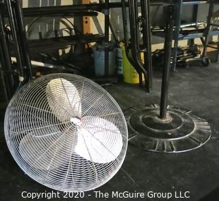 Industrial Electric Fan on Stand; working condition