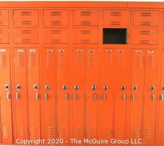 Set of (20) 6" X 48" Metal Combination Hall Lockers.  One Missing Door.