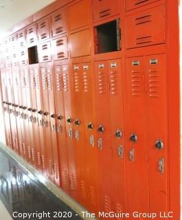 Set of (20) 6" X 48" Metal Combination Hall Lockers.  One Missing Door.