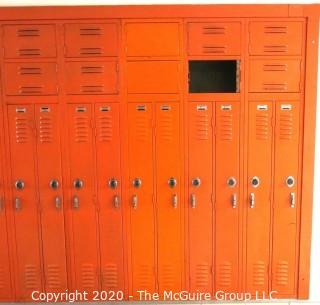 Set of (20) 6" X 48" Metal Combination Hall Lockers.  One Missing Door.