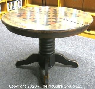 Wooden Round Pedestal Game Table; 42" in diameter. 