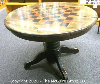 Wooden Round Pedestal Game Table; 42" in diameter. 