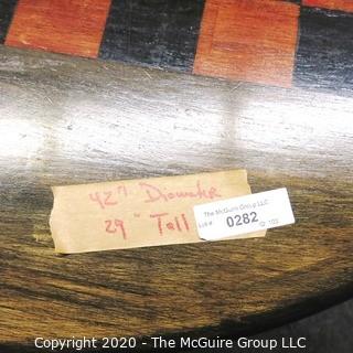 Wooden Round Pedestal Game Table; 42" in diameter. 