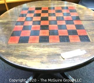 Wooden Round Pedestal Game Table; 42" in diameter. 